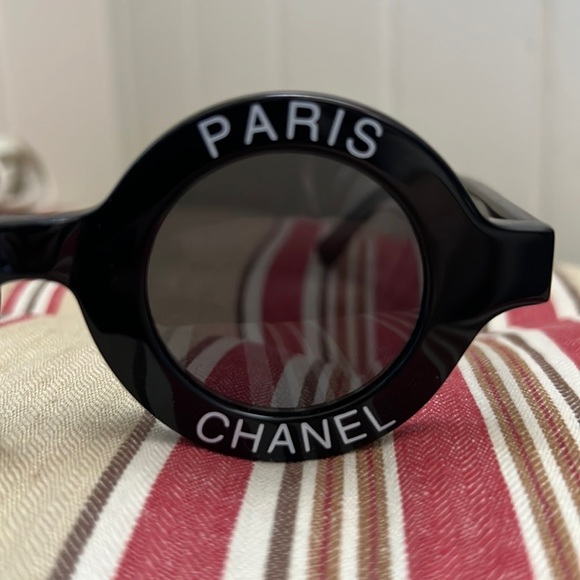 Chanel Paris Runway Round Sunglasses in Black Like New - Picture 9 of 16